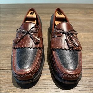 Johnston & Murphy Two-Tone Brown and Black Loafers